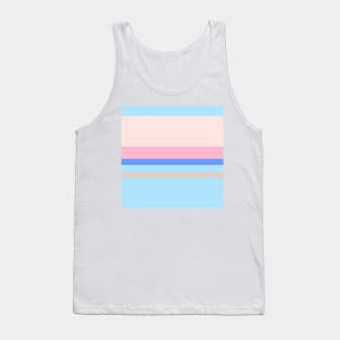 A lovely shape of Powder Blue, Cornflower Blue, Baby Pink, Misty Rose and Pale Rose stripes. Tank Top